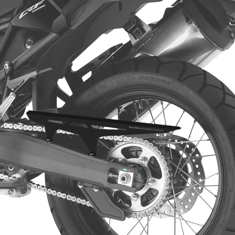 Copricatena per Africa Twin realizzato in alluminio anodizzato nero